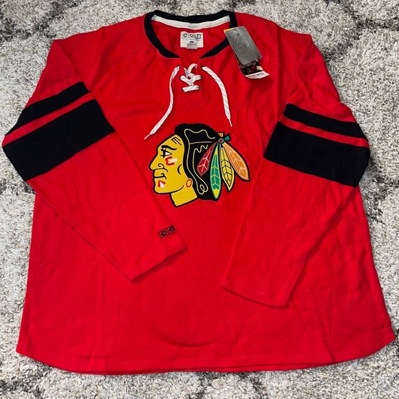 CCM Other - CCM Chicago Blackhawks Long Sleeve Crew Jersey 3XL